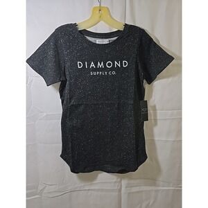 NWT  Diamond Supply Company Embroidered Curved Hem Designer T-Shirt XSmall